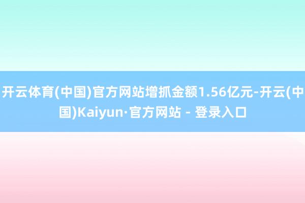 开云体育(中国)官方网站增抓金额1.56亿元-开云(中国)Kaiyun·官方网站 - 登录入口