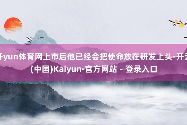开yun体育网上市后他已经会把使命放在研发上头-开云(中国)Kaiyun·官方网站 - 登录入口