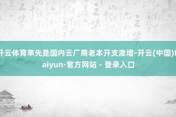 开云体育率先是国内云厂商老本开支激增-开云(中国)Kaiyun·官方网站 - 登录入口