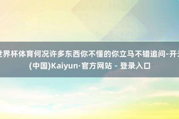 世界杯体育何况许多东西你不懂的你立马不错追问-开云(中国)Kaiyun·官方网站 - 登录入口